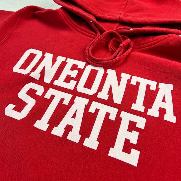 MV Sport Pro-Weave Oneonta State Vintage Hooded Sweatshirt SZ Small Red Dragons - Picture 6 of 7